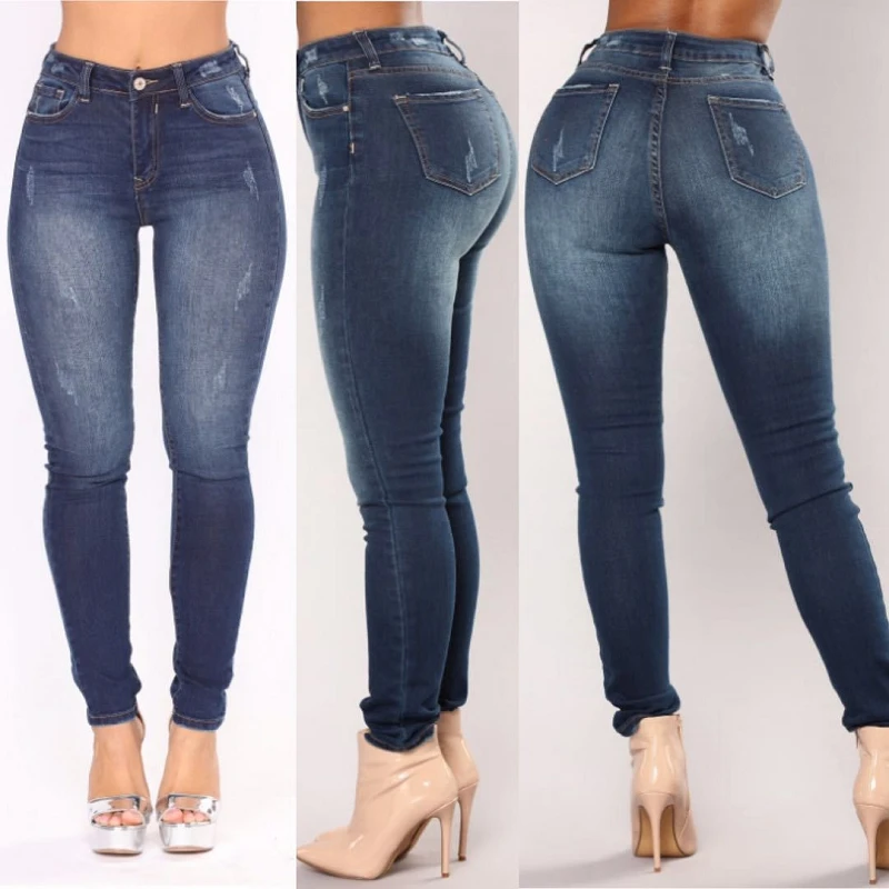 Plus Size Women Jeans Feminino Casual Push Up Denim Jeans Strech High Waist Skinny Pants Slim Fit Bodycon Trousers New