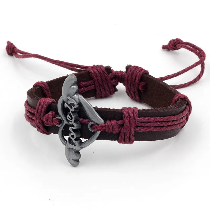 

Wholesale Retro Braided Leather Bracelet Lovely Bracelet Couple Gift for Men and Woman