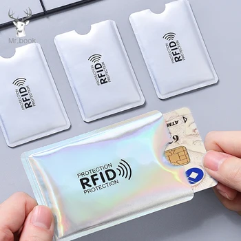 

20pcs Anti Rfid Laser Wallet Blocking Reader Lock Bank Card Holder Id Bank Card Case Protection Metal Credit Card Holder