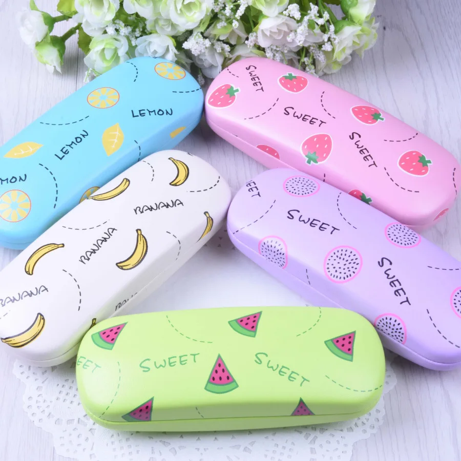 Colorful Fruit Glasses Case PU Leather Cute Eyeglass Case Hard Eyewear