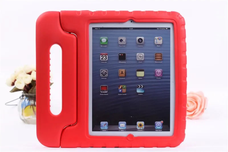 Для Apple iPad Mini 1 2 3 EVA пены противоударный чехол для iPad Mini2 Mini3 Funda Coque Дети Ручка Стенд защитный чехол - Цвет: Красный