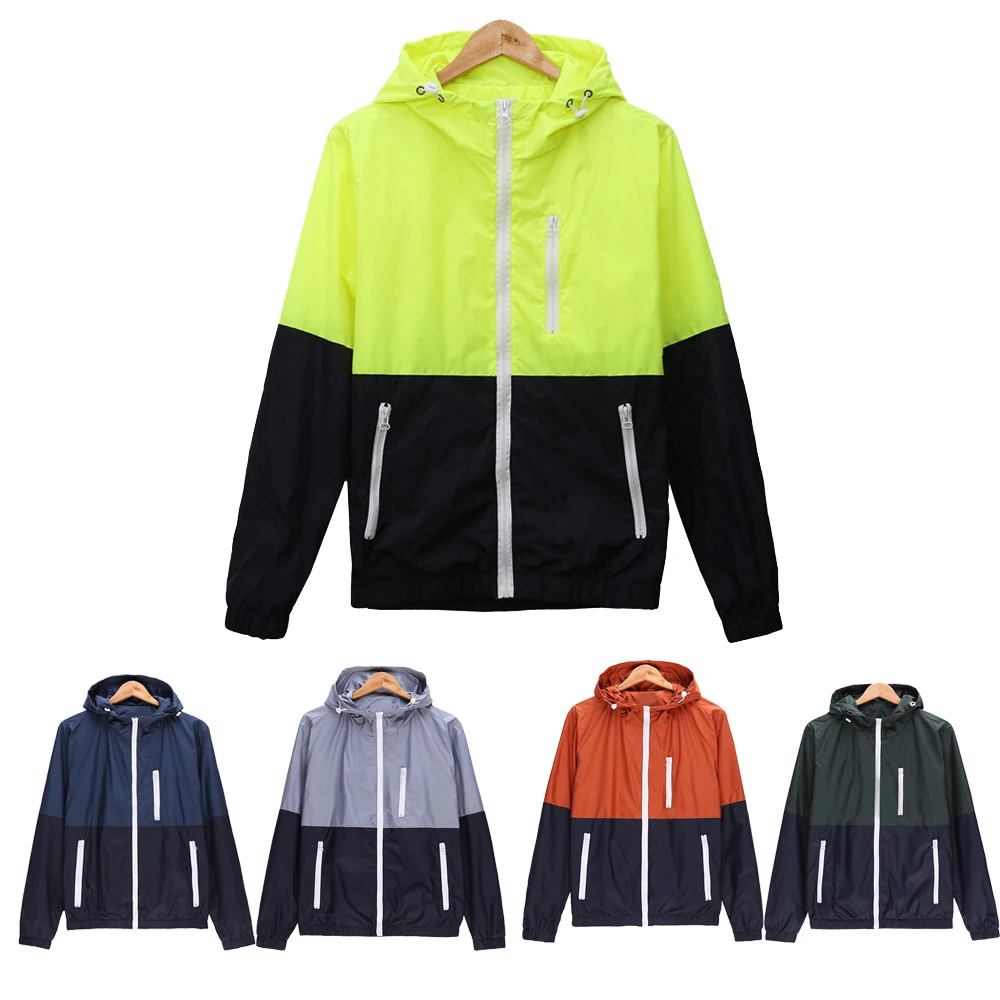 Windbreaker Men Fashion Casual Spring Autumn Lightweight Jacket Hooded