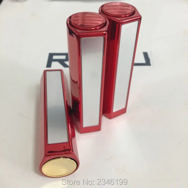30 шт./лот мм 12,1 мм превосходный класс красный пустой губная помада трубка с зеркалом, пресс стиль пустой контейнер для губной помады