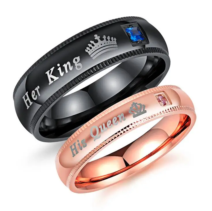 Набор из 2 колец для влюбленных его королева и ее король|couple rings|couple rings for loversset of |