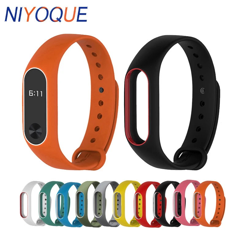 

10pcs/lot Silicone Replacement Wrist Strap for Miband 2 Xiaomi Mi band 2 Smart Bracelet Double Color Miband 2 Xiaomi Wristbands