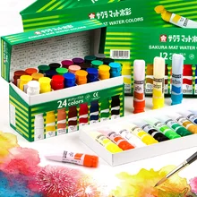 Сакура полупрозрачная Акварельная краска 12 цветов 15 цветов 18 цветов 24 цвета жидкая трубка картина иллюстрация Акварельная