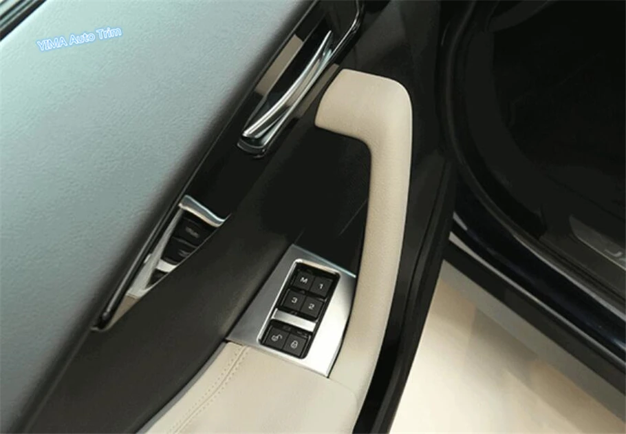 

Lapetus Car Styling Front Car Door Memory Switch Frame Cover Trim 2 Pcs 2 Color Fit For Jaguar F-Pace 2017 2018 2019 / ABS