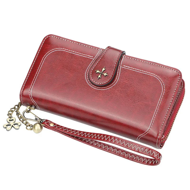 Baellerry Multi-Function Women Wallets Money Bag Coin Pocket Big Capacity Phone Wallet Women Card Holder Ladies Clutch Purse W50 - Цвет: Wine Red