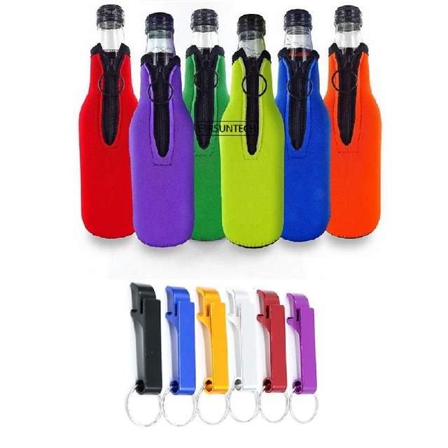 1pack Beer Bottle Cooler Sleeves With Zipper Collapsible Neoprene Insulators  For 12oz 330ml Bottles Party Drink With Opener - Water Bottle & Cup  Accessories - AliExpress