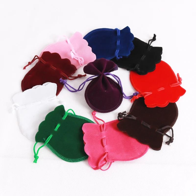 

Free Shipping 25pcs/lot 7x9cm Soft Velvet Bags Calabash Shape Drawstring Pouches Gift & Packaging Bags For Jewelry Ring Neckalce