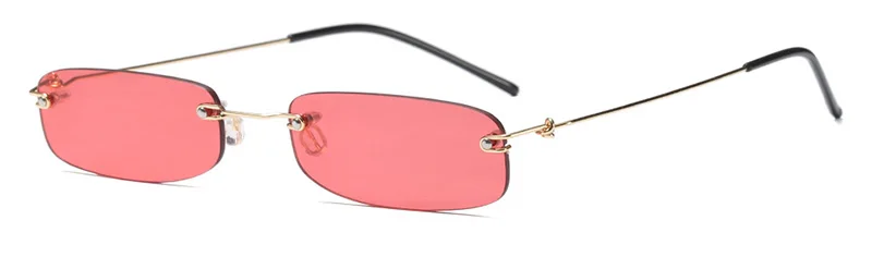 SHAUNA ультралегкие женские маленькие солнцезащитные очки без оправы популярные мужские прозрачные фиолетовые синие красные оранжевые солнцезащитные очки UV400 - Цвет линз: Red
