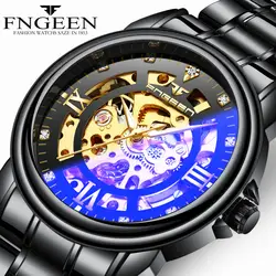 Мужские часы FNGEEN Брендовые мужские часы автоматические механические стальные водостойкие мужские наручные часы Мужские часы