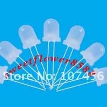 500 шт Белый 10 мм диффузный белый 1200mcd лампа сверхъяркая светодиодный 10 мм светоизлучающий диод