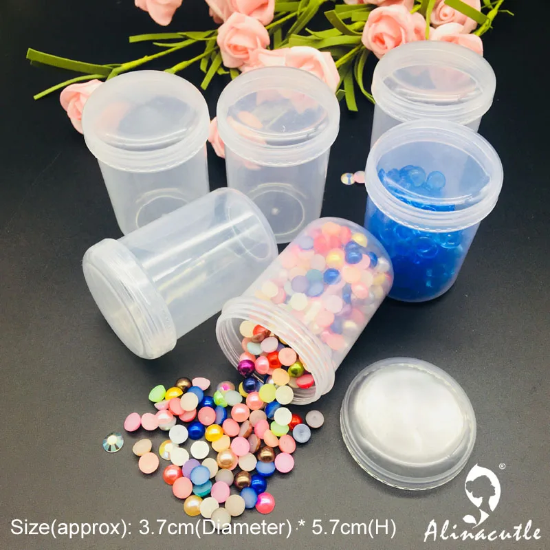 

6pc Storage bottle Jewelry Organizer Nail chest jar crafts case Scrapbook Display box for gems sequins crystal beads Alinacraft
