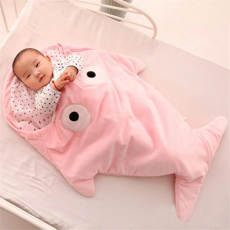 Спальный мешок для младенцев в форме акулы, крепящийся мешок для хранения игрушек, Пеленальное Одеяло для новорожденных, спальные мешки