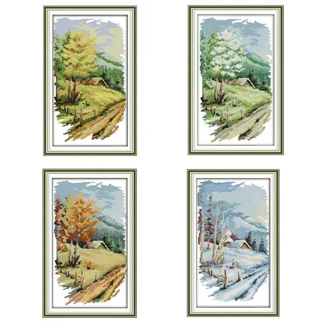 Four Seasons Patterns Counted Counted Cross Stitch 11CT 14CT Cross