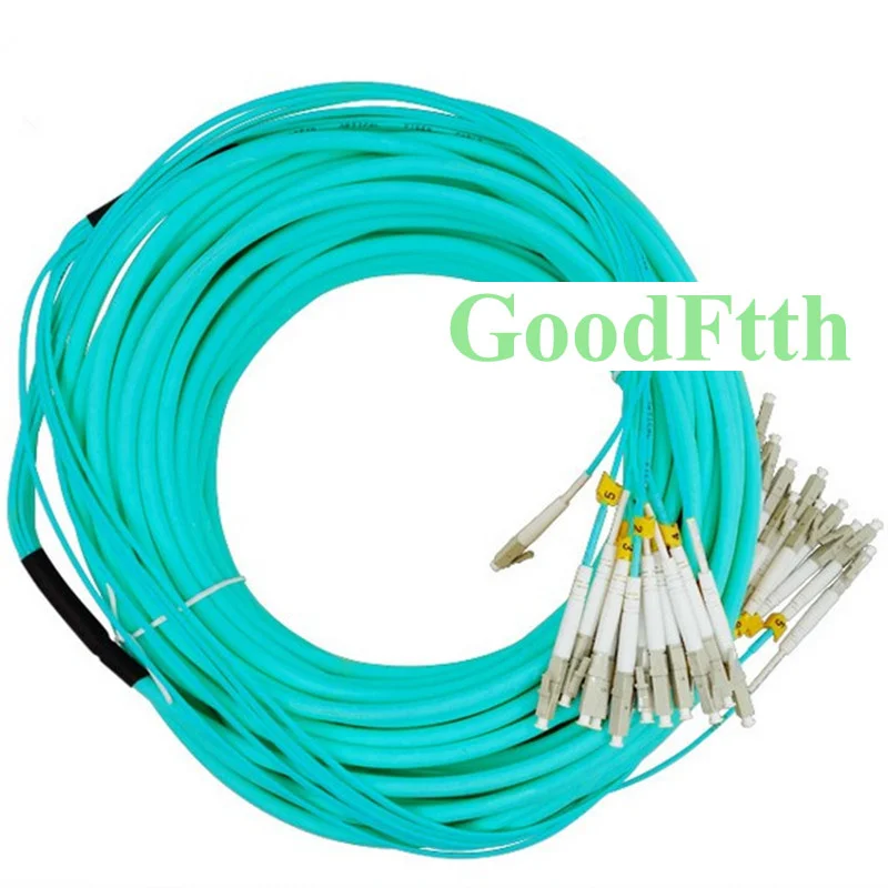 Fiber Patch Cord Jumper LC-LC OM3 Trunk Breakout 2.0mm 12 Cores GoodFtth 30m 35m 40m 45m 50m 60m 70m 80m 90m 100m