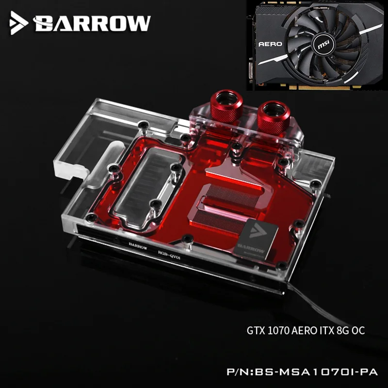 Блок видеокарт BARROW с полным покрытием для MSI GTX1070 AERO ITX 8G OC медный радиатор кулер