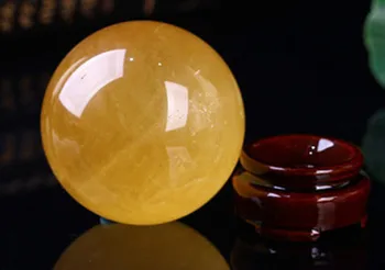 

50-55MM+SAND Natural Citrine Calcite Quartz Crystal Sphere Ball Healing Gemston