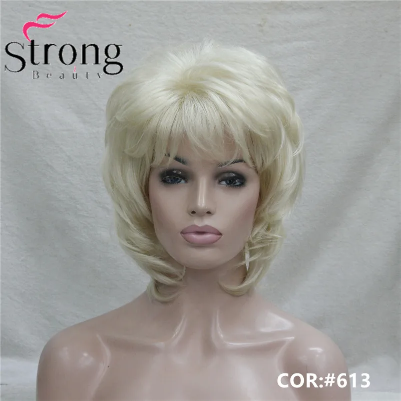 StrongBeauty короткий слоистый коричневый с светлым выделенным классическим колпачком полный синтетический парик женские волосы парики выбор цвета - Цвет: #613