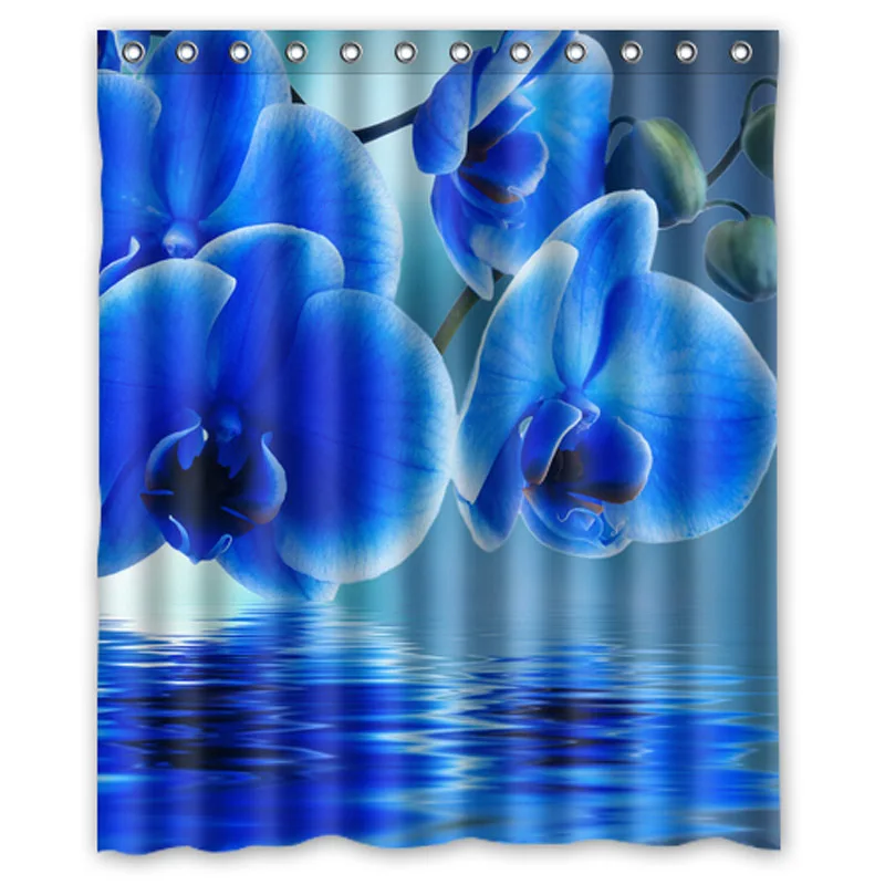 Luxurysmart Blue Orchid Flower Rose Custom Shower Curtains Design Creative Shower Curtain