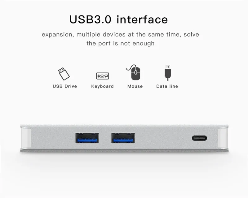 8 в 1 USB-C USB 3,1 type C концентратор с VGA 4K HDMI видео type C зарядный концентратор для Macbook HD TF SD кардридер 1000 м RJ45 Ethernet