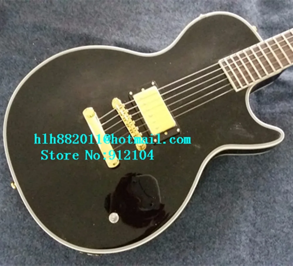 

new Big John customized electric guitar in black with mahogany body with one piece pickup F-3341