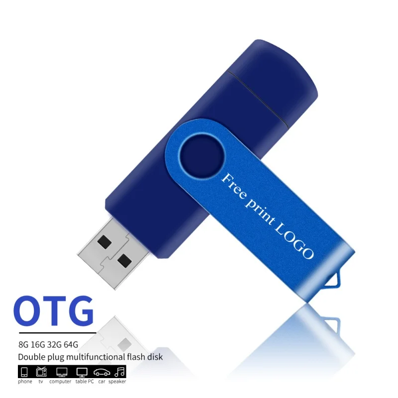 Pendrive 128gb Usb Flash Drive 64gb Flash Disk 8gb 32gb 4gb OTG Pen Drive 16gb Metal For Phone Memoria Usb Free Shipping& Logo