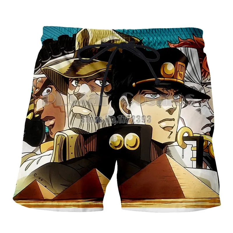 PLstar Космос 2018 новые летние Для мужчин Пляжные шорты приключения Джоджо 3D печатных Рубашки домашние Для мужчин качество короткие брюки
