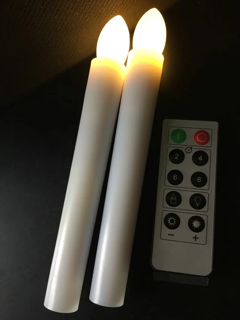 200Pcs Flameless Led Taper candle lamp 10key remote Control W/Timer