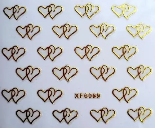 

XF 3D gold-plated nails nail stickers nail art supplies wholesale XF6069