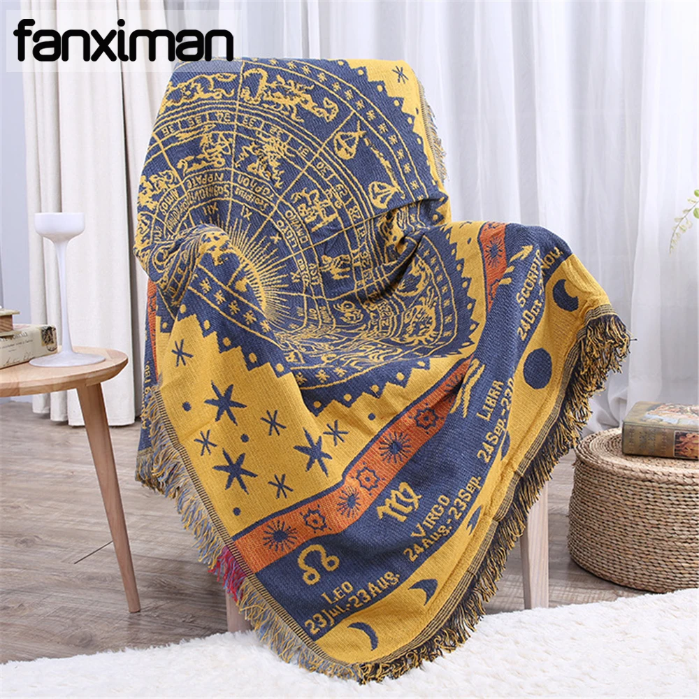 Bohemian Cotton Knitted Decorative Sofa Blanket Thread Blanket for Beds