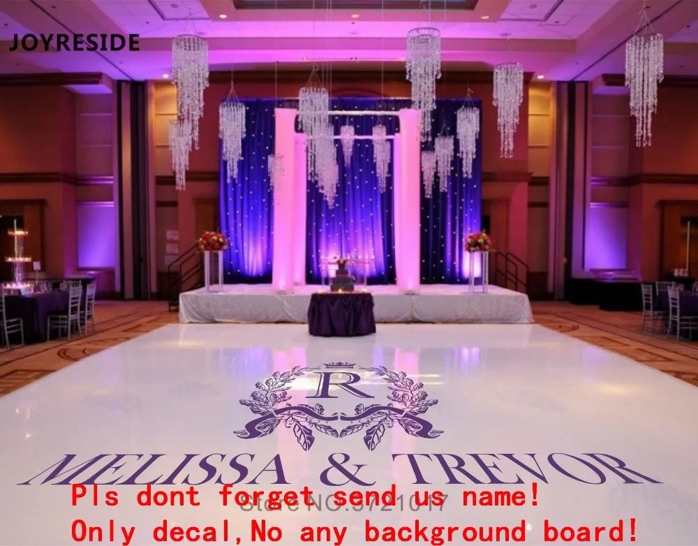 

JOYRESIDE Dance Wedding Floor Decal Customed Name Monogram Sticker Wedding Party Art Decor Vinyl Decals Design Decoration A1733
