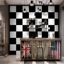 3D Stylish Black and white big grid mosaic wallpaper washable PVC living room bedroom household wall background decor wall paper modern stereoscopic 3d wallpaper for wall roll red white black waterpoof vinyl pvc wall paper for living room bedroom background