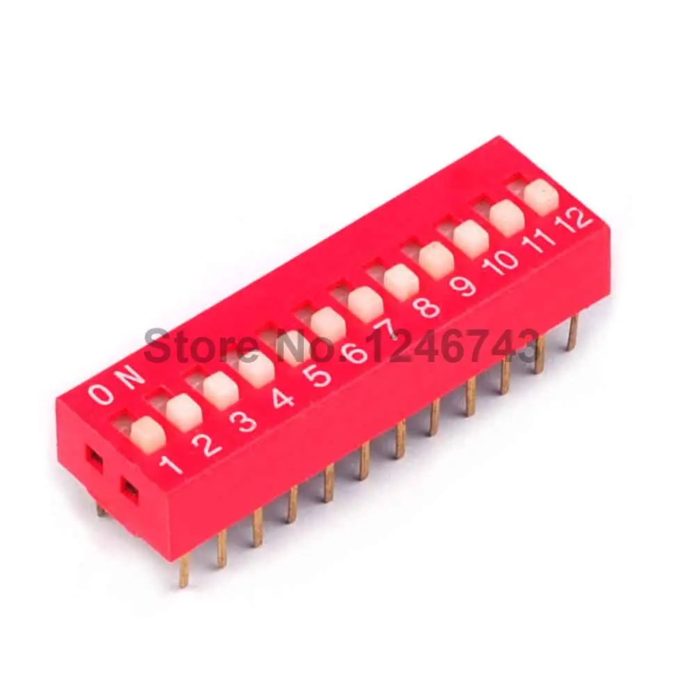 

30PCS 2.54mm 12Pin Flat Dial Switch Toggle Switch DIP Switch