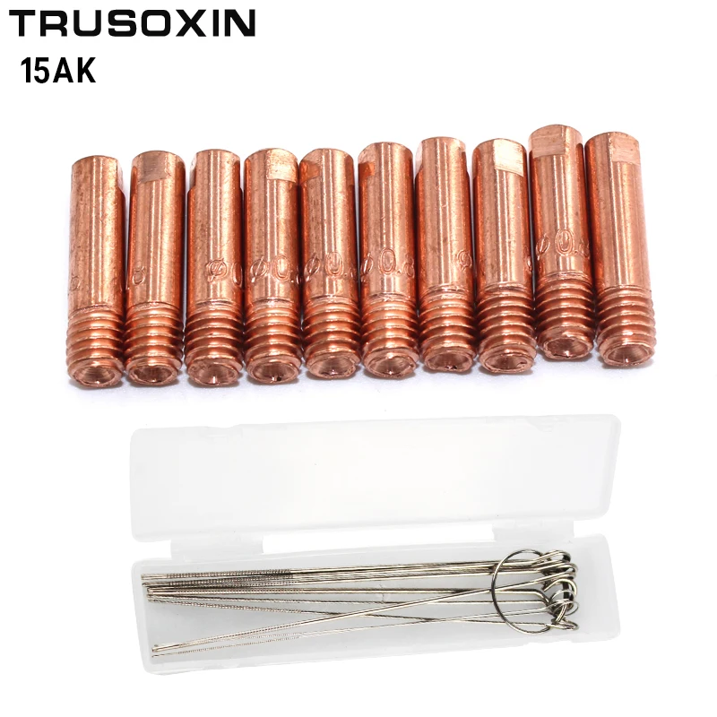 20pcs 15AK Torch/Gun Consumables MIG Wire Electric Welding Tips  for MAG MIG Welding Machine with One Box Dredge Neeles