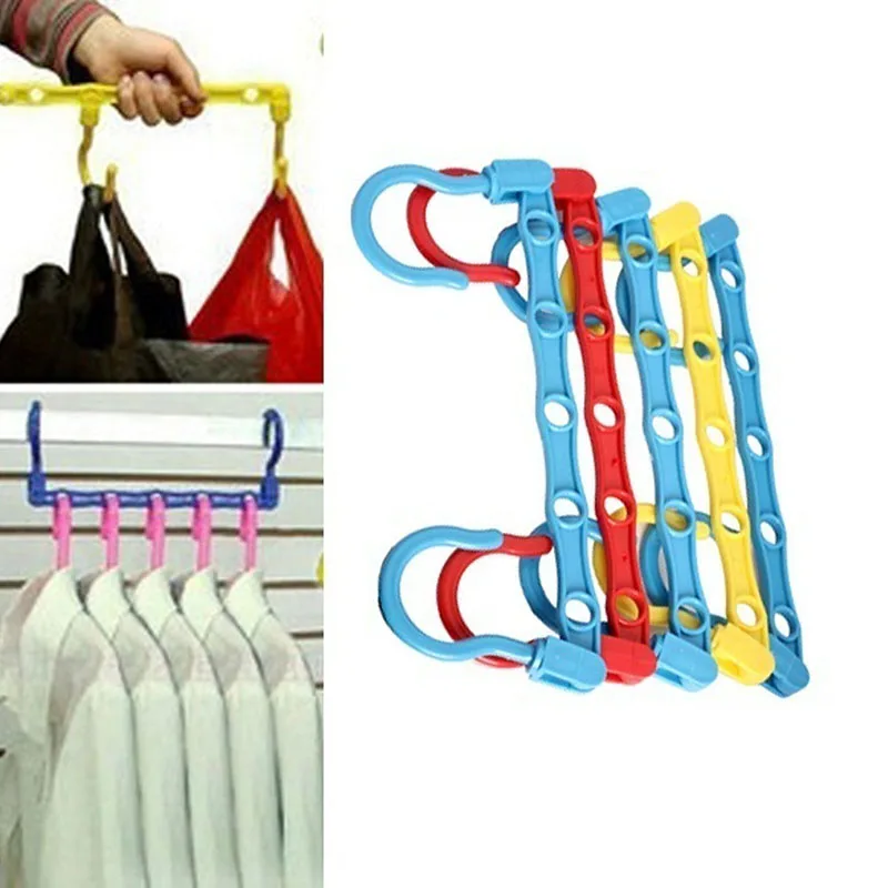

Creative Hooks For Home Improvement Multi Function 5 Pcs Useful Space Saver Wonder Magic Hanger Hook Closet Organizer Stand AA