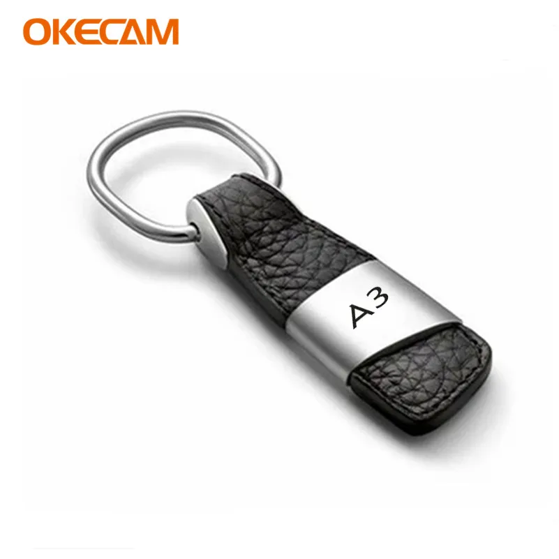 

1Pcs Leather A3 Car Keychain Key Ring Chain Auto Key Holder for Audi A3 8P 8V 8L Sportback Sedan S3 RS3 S line Sline Quattro RS