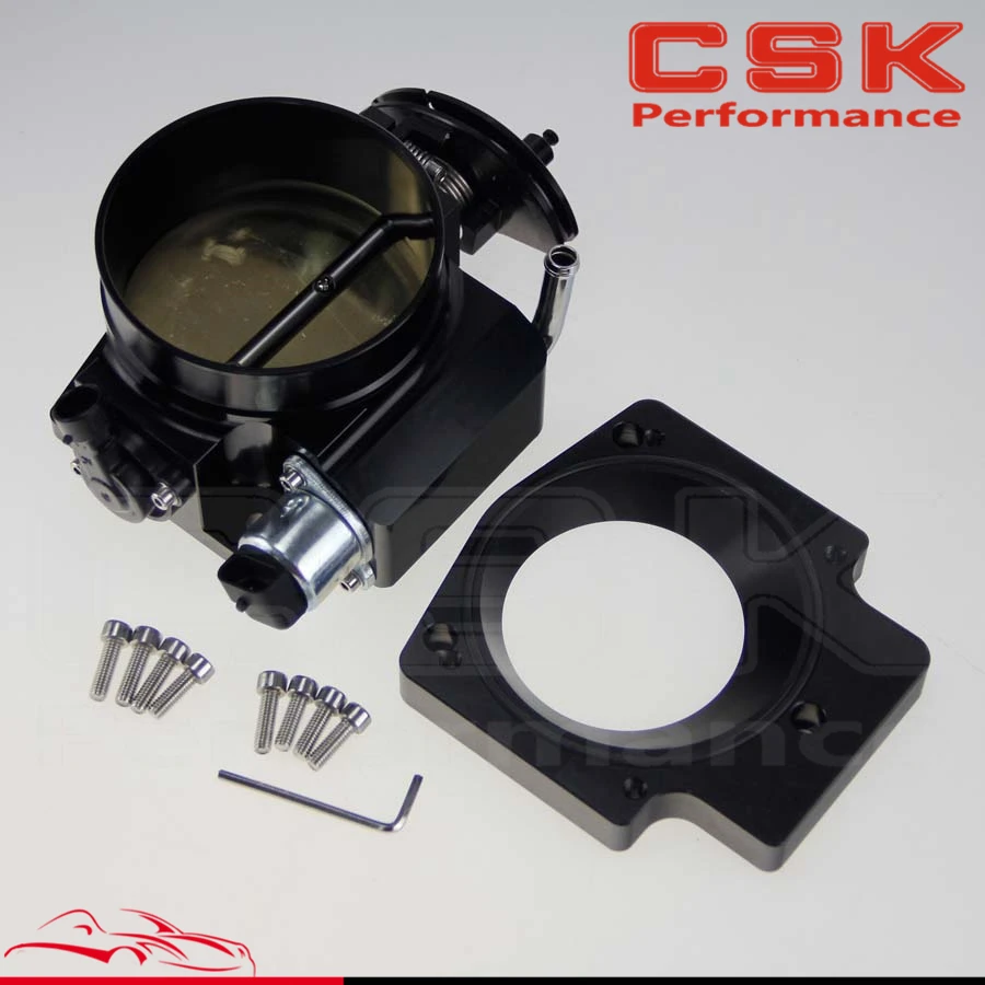 

102mm Throttle Body w/ TPS +Manifold Adapter Plate for LS LS2 LS3 LS6 LS7 LSX BLACK