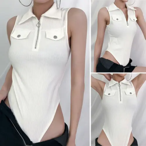 Summer Casual Jumpsuits 2019 New Summer Women Casual Solid Sleeveless Turn-down Collar Zipper Jumpsuit Size S-L Summer Casual Jumpsuits 2019 New Summer Women Casual Solid Sleeveless Turn-down Collar Zipper Jumpsuit Size S-L