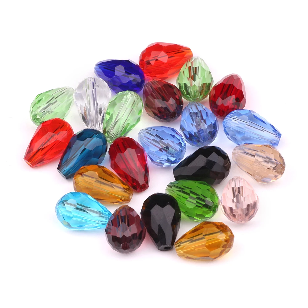 

8x12/10x15mm Chinese Beading Faceted Droplet Crystal Bead For Chandeliers Glass Teadrop Loose Beads DIY Jewelry Design Supplies
