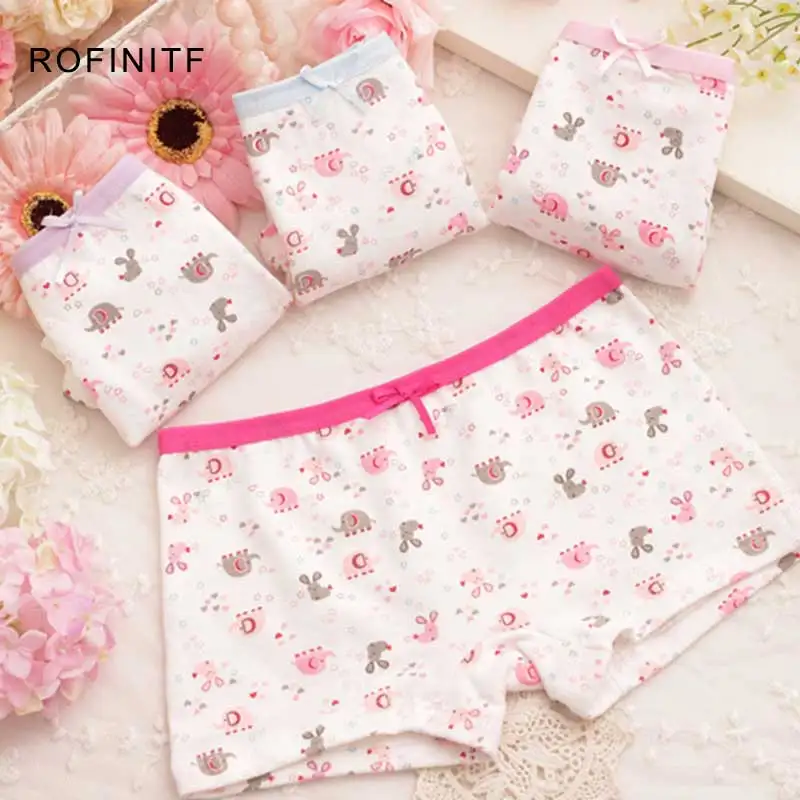 4Pcs/Lot Kids Baby Cotton Underwear Panties Girl Infant Cute Bow ruffle