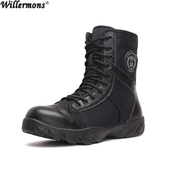 

Summer Outdoor Men's Breathable High Top Military Tactics Boots Men Fashion Army Combat Boots Shoes Botas Hombre