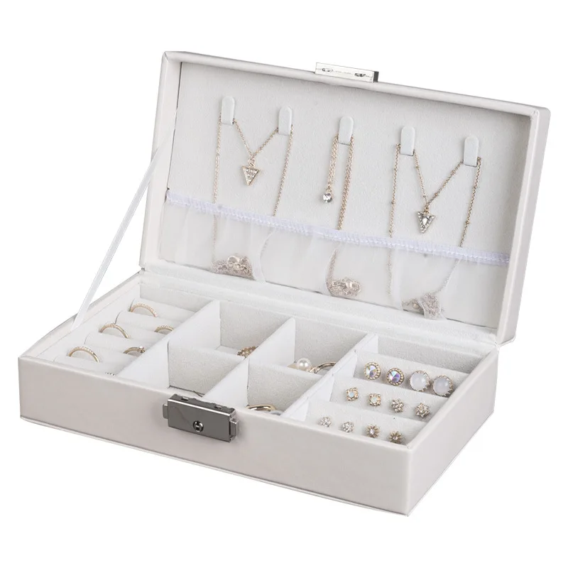 

Fashion Design Leather Jewelry Box Jewelry Case Jewelry Package Storage Large Space Jewelry Ring Necklace Bracelet Hot Selling