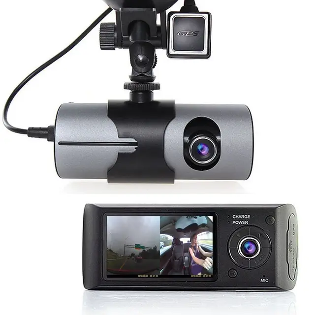 Best Value 2.7" LCD Screen Car GPS Logger HD Video Recorder Dual Camera Dash Cam 1080P Car DVR