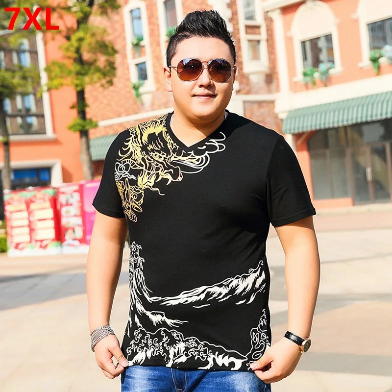 Summer fat t shirt cotton short sleeve large size loose man ...