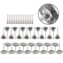 45pcs Steel Wire Wheel Brushes Buffing Drill Rotary Tools Grinder Welding Polishing Drill Bit