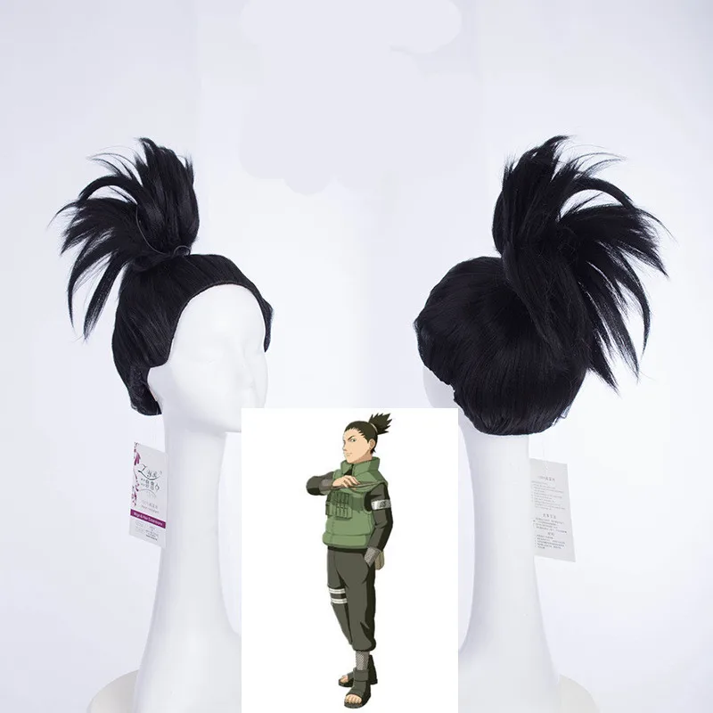 

Japan NARUTO Nara Shikamaru Wig Mens Nara Shikamaru Cosplay black Hair wig Comic-con Nara Shikamaru Shika role play costumes