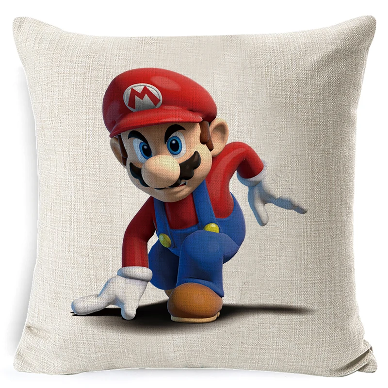 Fokusent Чехлы Super Mario подушки креативные хлопчатобумажные льняные наволочки для