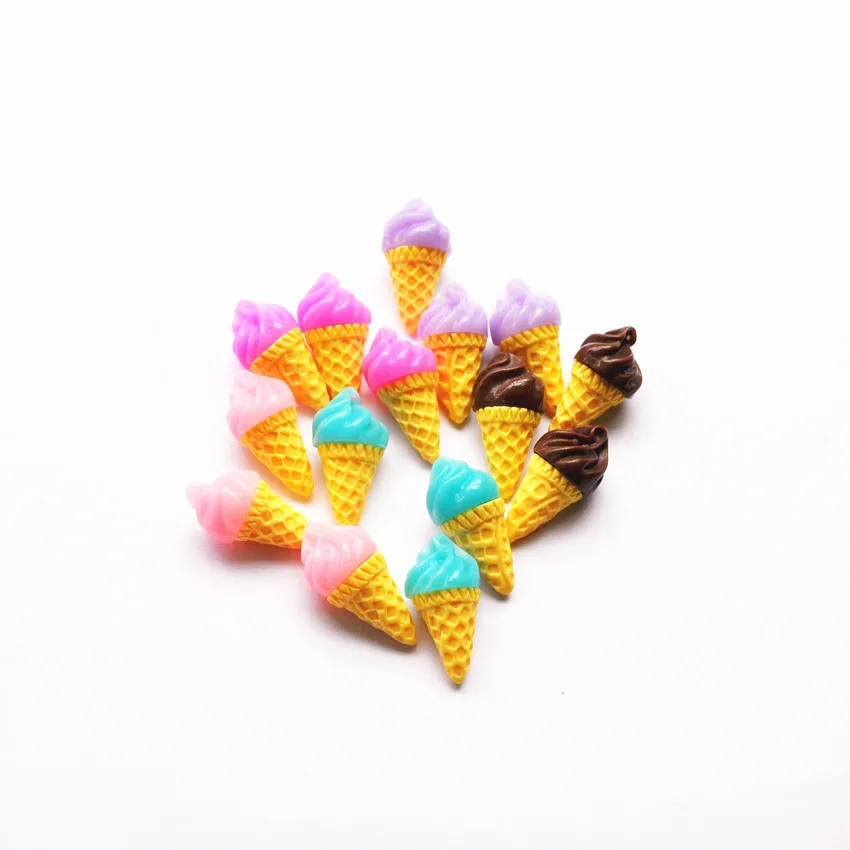 

30pcs very cute children hair decoration parts resin icecream for DIY decoration